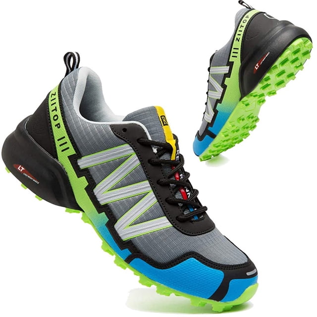 JEW Chaussures de Trail Running pour Hommes Imperméables Chaussures de Marche Randonnée Course pour Hommes Antidérapantes Tout-Terrain