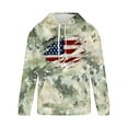 thumbnail image 4 of ZCFZJW Camo American Flag Print Hoodie Tops for Men Lightweight Casual Drawstring Long Sleeve Hooded Pullover Sweatshirts Trendy Comfy Athletic Patriotic Shirts with Pockets Green L, 4 of 5