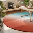 thumbnail image 3 of Small Round Rug 3Ft, Red Teal Ombre Non-Slip Washable Circle Rugs Carpet, Contemporary Abstract Gradient Indoor Outdoor Rug Floor Mats Throw Runner for Bedroom Living Room Bathroom, 3 of 8