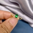 thumbnail image 5 of Genuine Emerald Ring 14k Solid Gold Ring Dainty Pear Cut Emerald Ring Art Deco Ring Natural Emerald Ring Gift For Her Gift For Mom, 5 of 5
