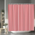 thumbnail image 3 of Red Striped Shower Curtain Modern Grain Fashion Texture Decorative Ornamental Minimalism Shower Curtains for Spa Hotel Home Bathroom Polyester Waterproof Fabric with Hooks 72x72 Inches, 3 of 6