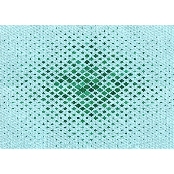Ahgly Company Indoor Rectangle Patterned Electric Blue Area Rugs, 6' x 9'