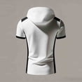 thumbnail image 5 of Men's Shirts, Men Shirts Short Sleeve Blouse Muscle Hoodie Workout T Shirts Casual Loose Going Out Streetwear Tee White S, 5 of 7