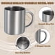 thumbnail image 3 of 4Pcs Tazas de Café de Metal, Tazas de Té de Café de Metal de Doble Pared de 6.8 Onzas con Mangos para Bebidas Frías o Calientes (Plata), 3 of 7