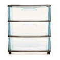 thumbnail image 2 of Homz Tall Solid Plastic 3 Drawer Medium Storage Cart w/ Caster Wheels, Black, 2 of 5