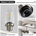 thumbnail image 6 of Modern 5-Light Bathroom Vanity Lighting Fixture - Brushed Nickel Finish with Clear Glass Shade Design, Ideal for Bathroom Mirror, Dressing Room and Vanity Area (Bulbs Not Included), 6 of 9