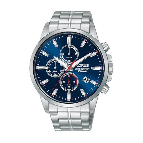 Lorus RM379H Chronograph Men s Watch Silver and Blue Walmart