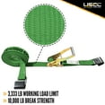 thumbnail image 2 of US Cargo Control, Flat Hook Ratchet Strap, Ratchet Tie Down, 2 Inch X 30 Foot, Green Ratchet Strap With Black Flat Hook, Weather Resistant Strap, 3,333 Pound Working Load Limit, 4 Pack, 2 of 5