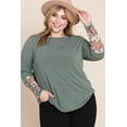 thumbnail image 3 of Plus Size Solid Casual Long Sleeves Top 2XL, 3 of 4