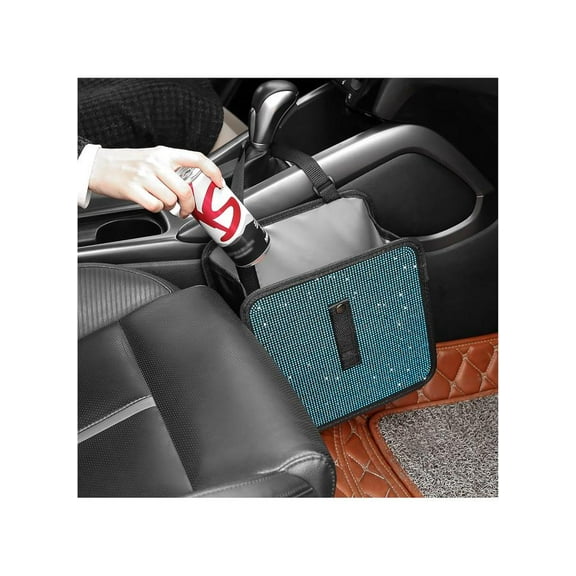Foldable Car Trash Can, Hanging Waterproof Leakproof Trash Can Storage Bag for Car with Large Capacity, Car Interior Accessories, blue
