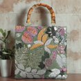 thumbnail image 3 of Bolso Bag Floral Bordado Lentejuelas Bambú para Mujeres () Verde, 3 of 9