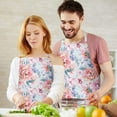 thumbnail image 3 of Pioneer Flower Floral Print Pattern Apron-Garden Aprons for Women with Pockets-Cotton Linen Waterproof Kitchen Cooking Gardening Aprons Adjustable for Kitchen,Cooking,BBQ and Salon 33x27 Inch, 3 of 7