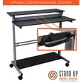 thumbnail image 7 of Stand Up Desk Store Rolling Adjustable Height Two Tier Standing Desk Computer Workstation (Silver Frame/Black Top, 48" Wide), 7 of 7