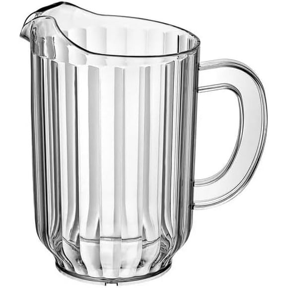 6 Pack 60 oz Plastic Pitchers for Water, Lemonade, Iced Tea, Beer and More, Clear BPA-Free SAN Plastic Bevarage Pitcher Jug – Perfect for Restaurants, Bars, and Home