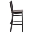 thumbnail image 3 of Home Square Metal Restaurant Bar Stool in Black & Walnut Finish - Set of 2, 3 of 5