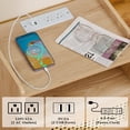 thumbnail image 4 of LELELINKY Rattan Nightstand with Charging Station, Boho Bedside Table with Handmade Drawer & Open Shelf for Bedroom, Wood, 4 of 7