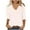 Beige, variant on Cotonie Womens Blouses 3/4 Sleeve Casual Solid Color V-Neck Shirt Tops White,XL