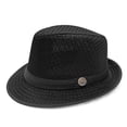 thumbnail image 4 of Sales Today Under $5 Black Cowgirl Hat GIJNRIUIUA Men's Mesh Hat Breathable Summer Sun Hat Short Brim Panama Hat With Baseball Caps, 4 of 6