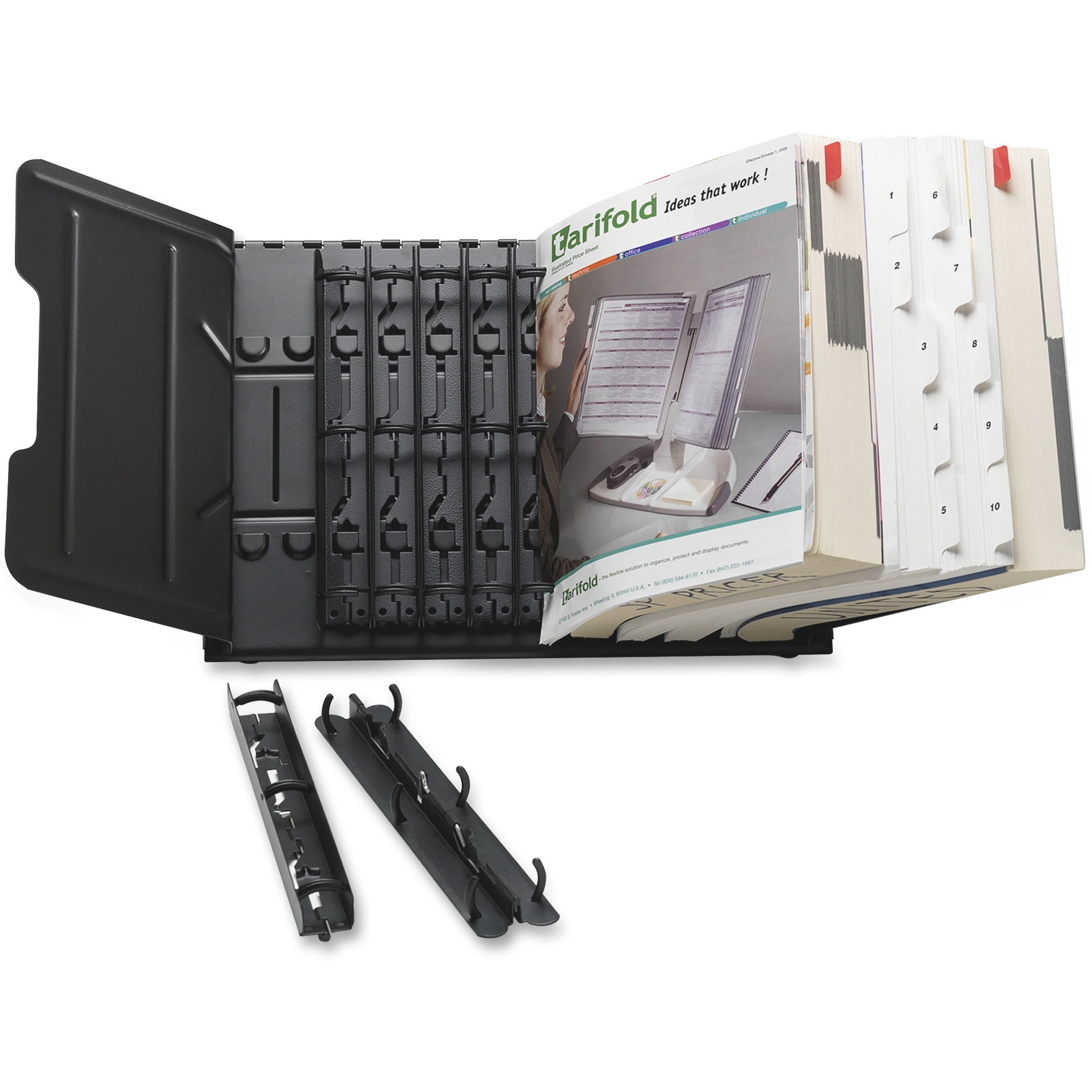 Tarifold, TFI50411, 12Section Catalog Rack Starter Set, 1 Each, Black