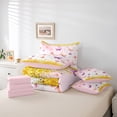 thumbnail image 6 of Homewish Cute Cartoon Butterfly 7pcs Bedding Comforter Set,Chic Glitter Print Queen Bedding Sets,Pink Gold Queen Sheet Sets For Girls Kids,Microfiber Bedroom Decor Reversible, 6 of 8