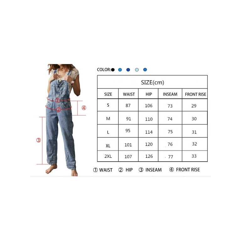 EYIIYE Women's Long Overalls for Work Adjustable Straps Side