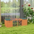 thumbnail image 2 of PawHut Rabbit Hutch Outdoor Wooden Bunny Cage w/ Openable Tops, 2 of 10