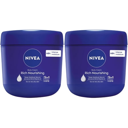 Nivea Rich Nourishing Body Cream Dry Skin Almond Oil 400 ml Pack of 2