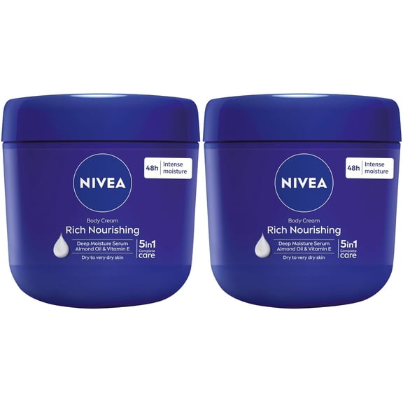 Nivea Rich Nourishing Body Cream Dry Skin Almond Oil 400 ml Pack of 2