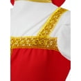 thumbnail image 6 of YONGHS Russian Girls Traditional Costume Puff Sleeve Princess Party Dress with Headpiece Red 5-6, 6 of 7
