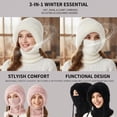 thumbnail image 4 of 3 in 1 Beanie Hat for Women, Beanie Mask, & Scarf in One, Cold Resistant Hats, Windproof Warm Snow Cap, 4 of 8