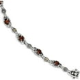 thumbnail image 1 of 14K/Silver Two-Tone Sterling Silver With 14K Oval Garnet Bracelet Made In Thailand qtc409, 1 of 5