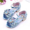 thumbnail image 1 of Sandalias de Disney para niñas, zapatos de princesa Elsa Frozen 2, zapatos de cristal para niñas pequeñas, zapatos de tacón alto para niños, zapatos de espectáculo de pasarela, plantilla de 35 22,1 CM zhangmengya CONDUJO, 1 of 2