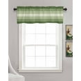 thumbnail image 3 of Faux Linen Valances for Windows Sage Green Ombre Stripe Curtains Valance Light Filtering Rod Pocket Small Window Treatment for Kitchen Living Room Bedroom 42x18In, 3 of 6
