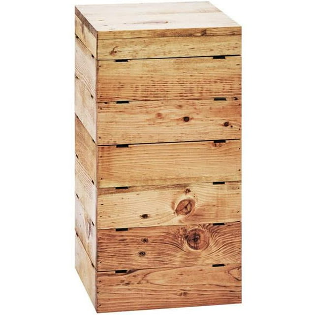 Cal Mil 3627-99 Mid-Century Madera Square Crate Riser - 9 x 9 x 18 in.