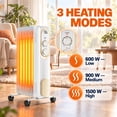 thumbnail image 5 of JIOABL Radiator Heater for Large Space, 1500W Electric Oil Filled Radiator with Dual Knobs, 3 Modes, Quiet Space Heater, Overheat and Tip-over Protection, White, 5 of 10
