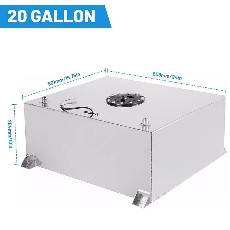YIUIY NEW 20 Gallon Light Weight Fuel Cell Racing Drift Gas Tank + 12ft Fuel Line Kit