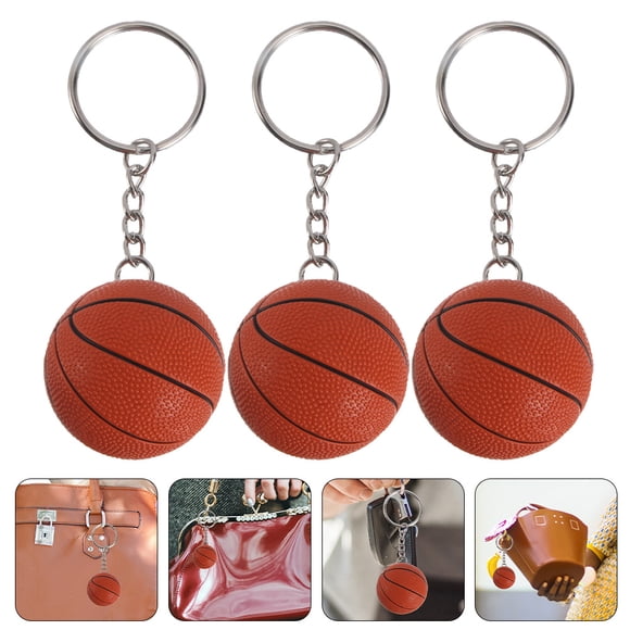 SHOWERORO 3Pcs Sports Keychain Basketball Key Chains For Decorative Items Home Keys