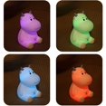 thumbnail image 2 of Linda luz nocturna de vaca para niños, lámpara de silicona suave para guardería, luz nocturna que cambia de 7 colores con tacto, lámpara LED para bebé, juguetes, regalos para niñas/niños (azul) JM, 2 of 5