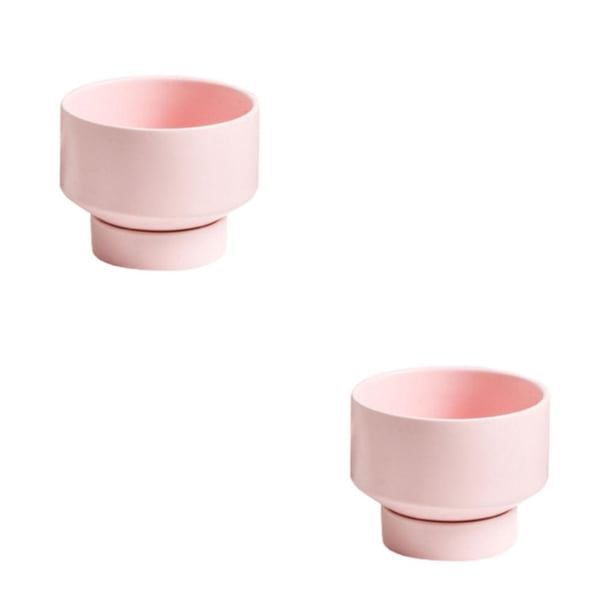 Kearding Macetas De Cerámica - Ligeras Y Portátiles Para Interiores Y Exteriores Transpirable Rosa Pequeña rosa pequeño 2piezas