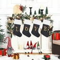 thumbnail image 3 of Jangslng Christmas Stocking Knitting Snowflake Letter Large Capacity with Hanging Rope Create Atmosphere Candy-filled Stocking, 3 of 8