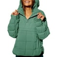 thumbnail image 1 of Chaqueta Acolchada Oversize para Mujer, Estilo Dolman, con Capucha, Larga, Cálida y Estilo Top Verde M, 1 of 7