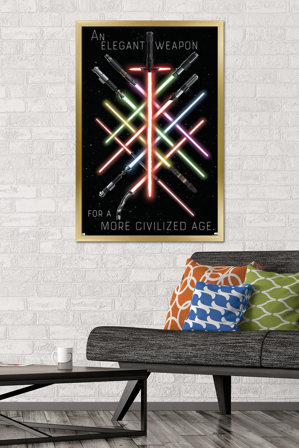Star Wars - Lightsaber Group Wall Poster, 22.375" x 34", Framed