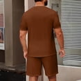 thumbnail image 4 of Fabrcox Men Short Sets Outfits 2 Piece Casual 250&nbsp;anniversary USA Flag Print Short Sleeve Shirts and Shorts Sweatsuit for Men Brown 4XL, 4 of 4