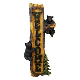 Bear Decor Welcome Home Sign Outdoor Wall Decor Black Bear Wall