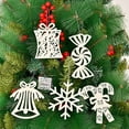 thumbnail image 3 of White Christmas Tree Decorations and Ornaments - Snowflake Candy Christmas Tree Decor - Cute Christmas Ornaments Included Ribbons for Hanging (Set of 3) (A-White Box Ornaments), 3 of 7