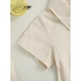 thumbnail image 5 of Infant Baby Boy Girls Summer Romper Solid Color Short Sleeve Jumpsuit with Breast Pocket, 5 of 7