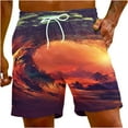 thumbnail image 2 of Njoeus Mens Swim Trunks, Mens Shorts Men Big & Tall Tropical Print Swim Board Shorts, Drawstring Elastic Waist Men's Fashion Hawaiian Beach Shorts Swimwear Bathing Suits S-5XL, 2 of 6