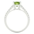 thumbnail image 4 of 2.21 ct Oval Cut Natural Peridot Solitaire with Simulated Diamond Accents 14K White Gold Womens Engagement Ring, 4 of 5