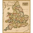 thumbnail image 2 of Vintage Maps 15x17 Gold Ornate Wood Framed with Double Matting Museum Art Print Titled - England and Wales 1817, 2 of 4