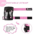 thumbnail image 3 of QUANFENG QF Kids Knee Pads and Elbow Pads with Wrist Guards 3 in 1 Protective Gear Set for Children Outdoor Activities, Black + Pink, 3 of 6